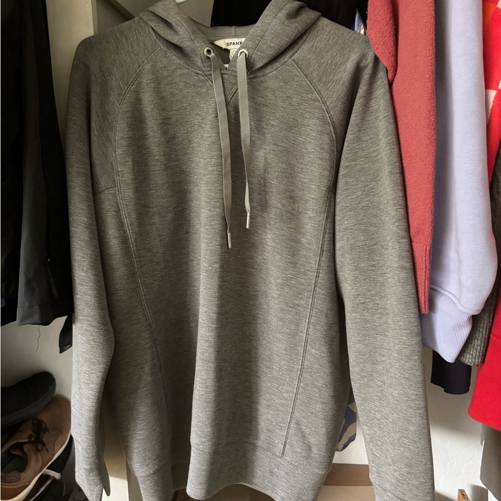 Spanx Air Essentials Gray Hooded Sweatshirt
